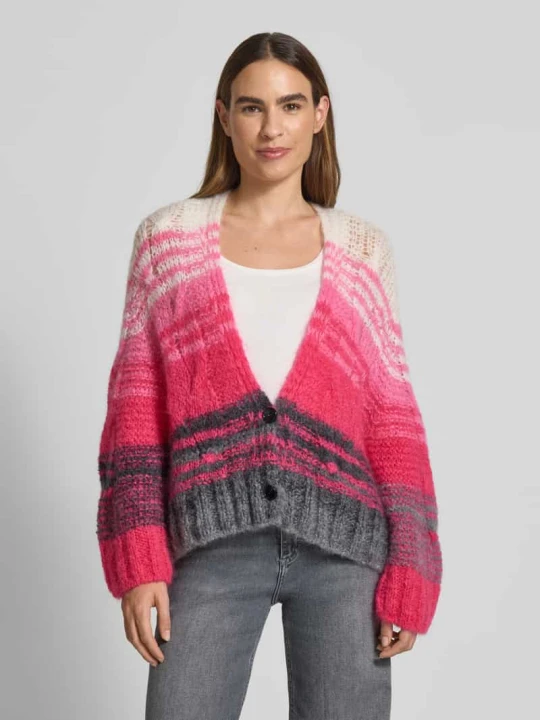 Zdjęcie produktu Kurtka z dzianiny o kroju oversized z zapięciem na guziki Marc Cain Mocnoróżowy