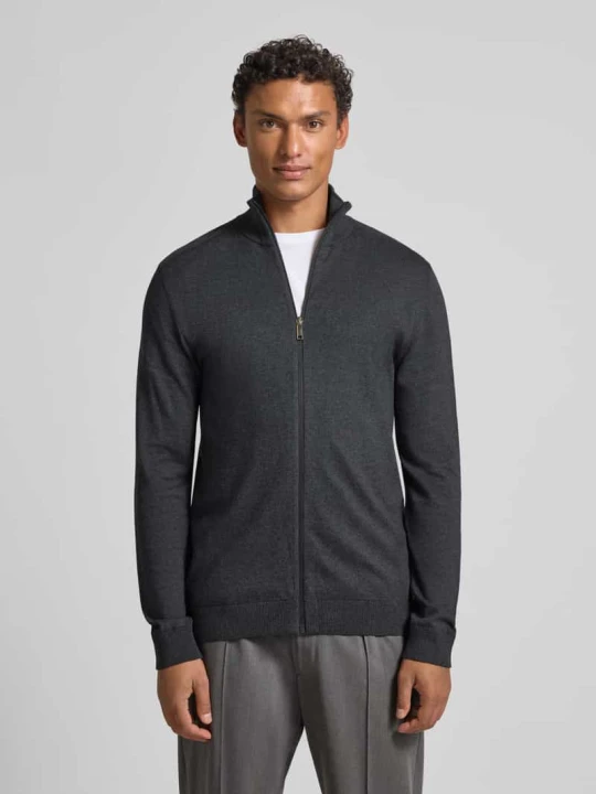 Zdjęcie produktu Kurtka z dzianiny o kroju regular fit z czystej bawełny model ‘BERG’ Selected Homme Ciemnoszary