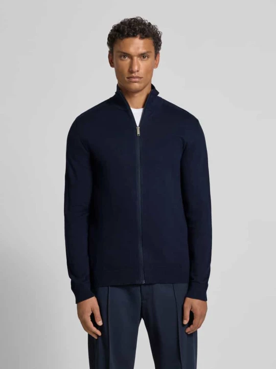 Zdjęcie produktu Kurtka z dzianiny o kroju regular fit z czystej bawełny model ‘BERG’ Selected Homme Ciemnoniebieski