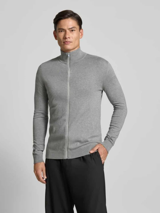 Zdjęcie produktu Kurtka z dzianiny o kroju regular fit z czystej bawełny model ‘BERG’ Selected Homme Średnioszary