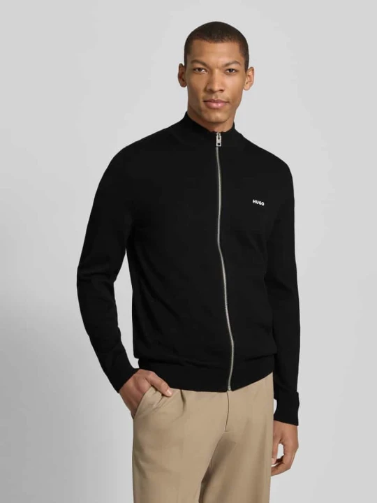 Zdjęcie produktu Kardigan rozpinany krój regular fit z czystej bawełny model „SAN JACOMO” Hugo Czarny