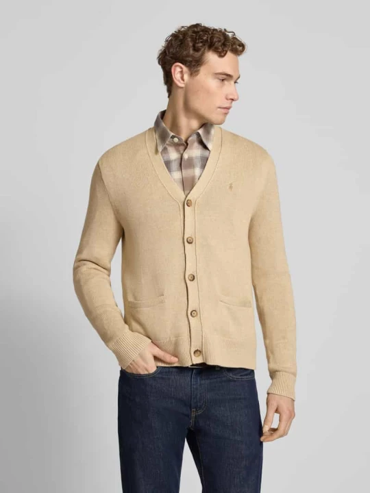 Zdjęcie produktu Kardigan rozpinany o kroju regular fit z czystej bawełny Polo Ralph Lauren Beżowy melanż