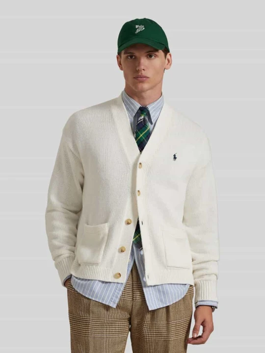 Zdjęcie produktu Kardigan rozpinany o kroju regular fit z czystej bawełny Polo Ralph Lauren Złamany biały