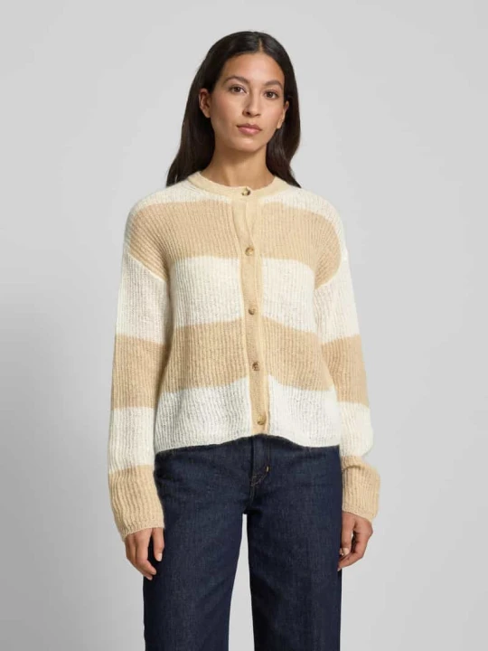 Zdjęcie produktu Kurtka z dzianiny o kroju regular fit z dodatkiem moheru i wełny model ‘MEANDRO’ MM By Max Mara Beżowy