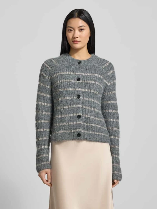 Zdjęcie produktu Kurtka z dzianiny o kroju regular fit z dodatkiem wełny model ‘AWESOME SHINE’ Vero Moda Ciemnoszary melanż