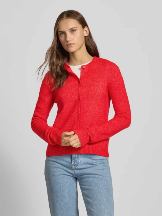 Zdjęcie produktu Kardigan o kroju regular fit z domieszką wełny model 'MALOU' Pieces Czerwony