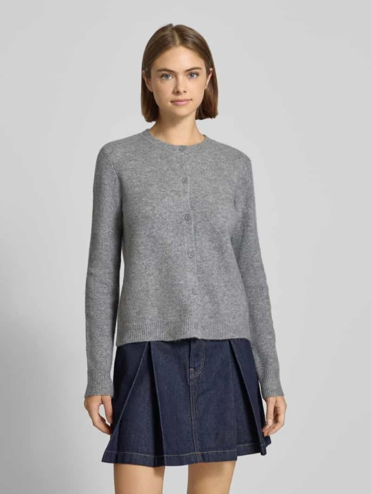 Zdjęcie produktu Kardigan o kroju regular fit z domieszką wełny model 'MALOU' Pieces Średnioszary melanż