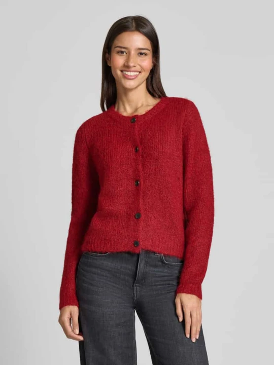 Zdjęcie produktu Kurtka z dzianiny o kroju regular fit z dodatkiem wełny model ‘NOVAH’ Vero Moda Bordowy
