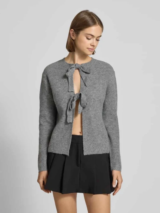 Zdjęcie produktu Kurtka z dzianiny o kroju regular fit z dodatkiem wełny model ‘SILLY’ Pieces Średnioszary melanż