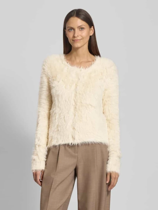 Zdjęcie produktu Kurtka z dzianiny o kroju regular fit z imitacji futra model ‘FLUFFY’ Vero Moda Écru