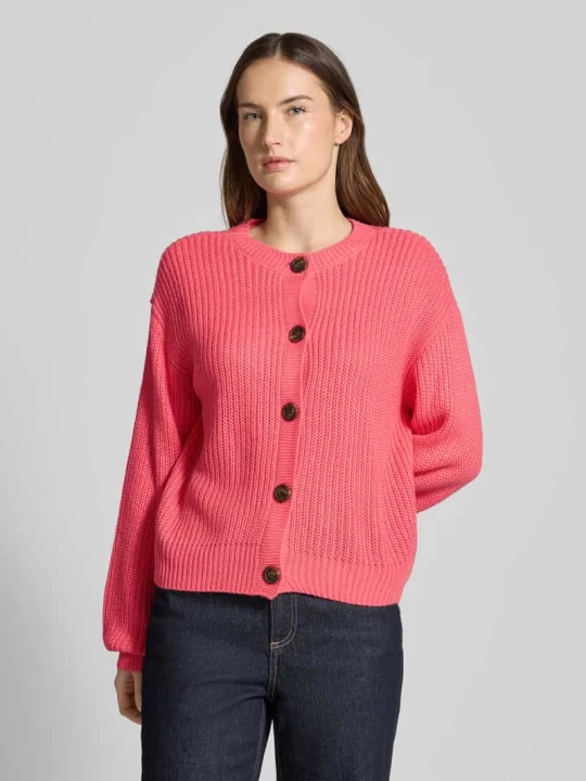 Zdjęcie produktu Kardigan rozpinany krój regular fit z jednorzędową listwą guzikową Model 'LEA' Vero Moda Koralowy