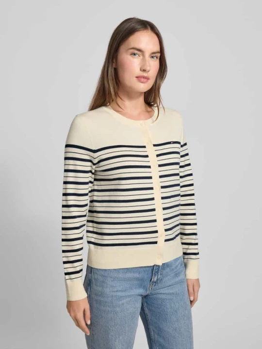 Zdjęcie produktu Kurtka z dzianiny o kroju regular fit z mieszanki bawełny Tommy Hilfiger Écru