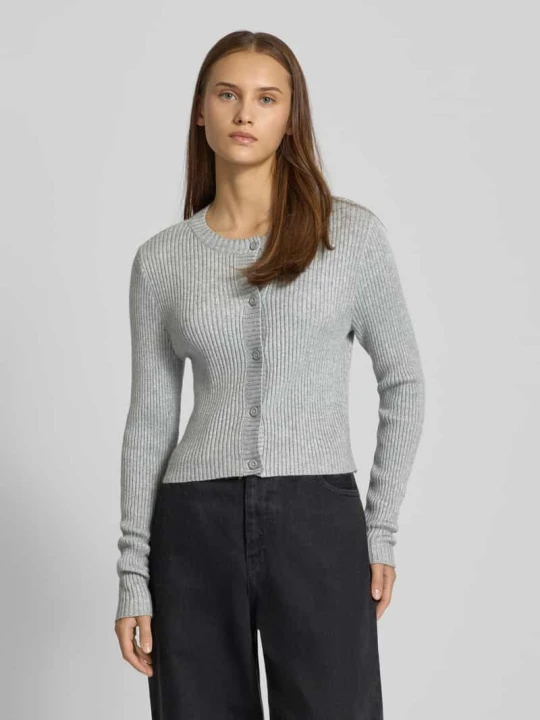 Zdjęcie produktu Kurtka z dzianiny o kroju regular fit z mieszanki wiskozy model ‘KATIA’ Only Jasnoszary melanż