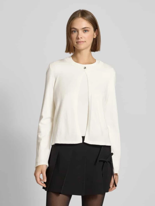 Zdjęcie produktu Kurtka z dzianiny o kroju regular fit z mieszanki wiskozy model ‘ORINA’ Pieces Złamany biały