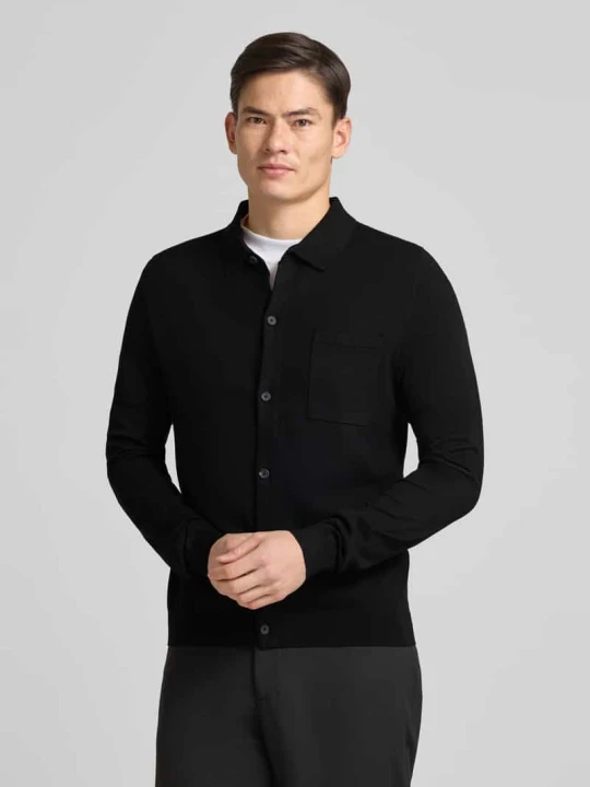 Zdjęcie produktu Kardigan rozpinany krój regular fit z Mieszanka wiskozy Model 'SAN JORDAN-CV' Hugo Czarny