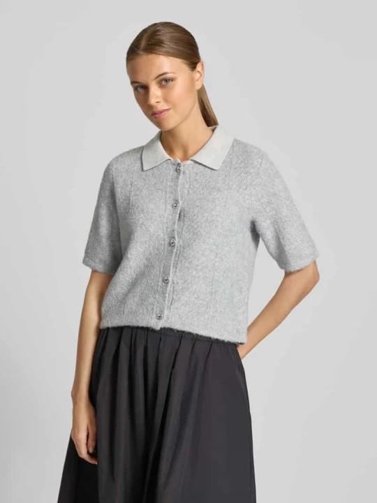 Zdjęcie produktu Kurtka z dzianiny o kroju regular fit z ozdobnymi guzikami model ‘DIANA’ Vero Moda Jasnoszary melanż