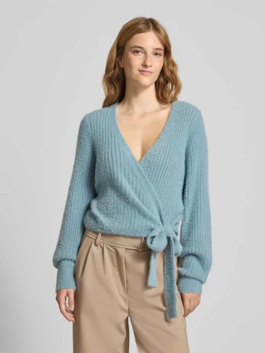 Zdjęcie produktu Kurtka z dzianiny o kroju regular fit z prążkowanym wzorem model ‘AMANDA’ Only Oceaniczny