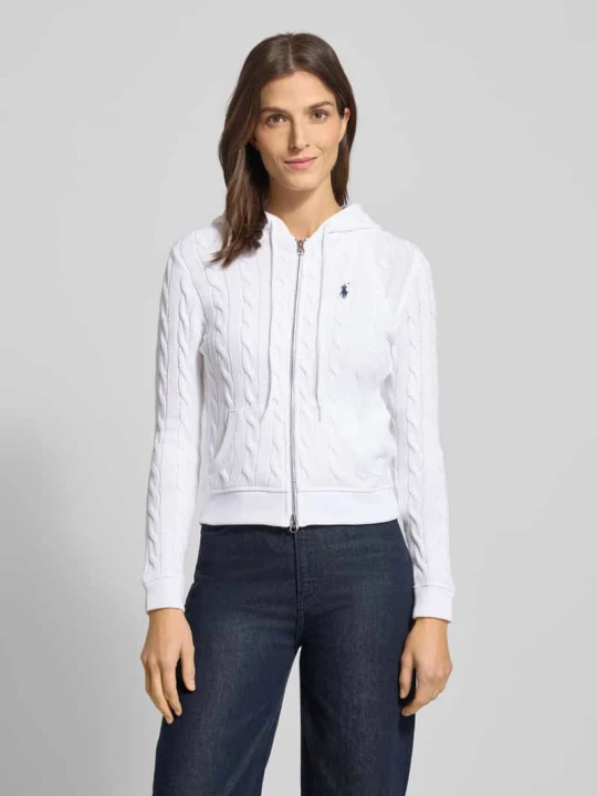 Zdjęcie produktu Kardigan rozpinany o kroju regular fit z zamkiem błyskawicznym Polo Ralph Lauren Biały