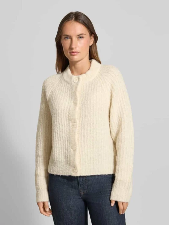 Zdjęcie produktu Kurtka z dzianiny o kroju relaxed fit z dodatkiem wełny model ‘CARMEN’ Vero Moda Écru