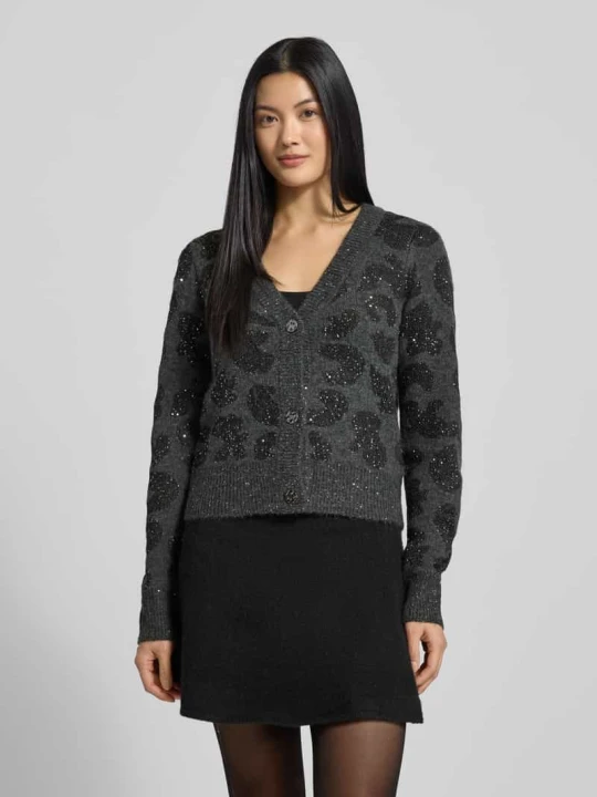 Zdjęcie produktu Kurtka z dzianiny o kroju relaxed fit z dodatkiem wełny model ‘ZUZU’ Vero Moda Antracytowy