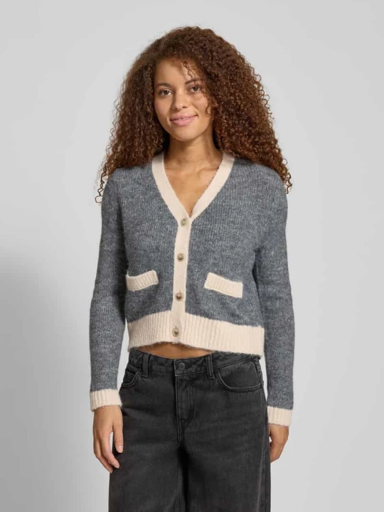 Zdjęcie produktu Kurtka z dzianiny o kroju shaped fit z mieszanki wełny model ‘MAGGIE LIFE’ Only Średnioszary melanż