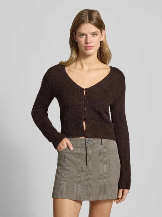 Zdjęcie produktu Kardigan rozpinany o kroju slim fit z jednorzędową listwą guzikową model „KERRY” Only Czekoladowy