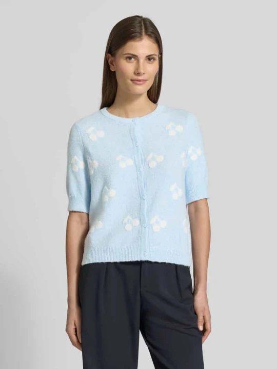 Zdjęcie produktu Kardigan w kroju slim fit z intarsjami model 'DOFFY INTARSIA' Vero Moda Jasnoniebieski