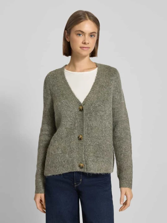 Zdjęcie produktu Kurtka z dzianiny o luźnym kroju z dekoltem w serek model ‘ZOEY’ Only Oliwkowy