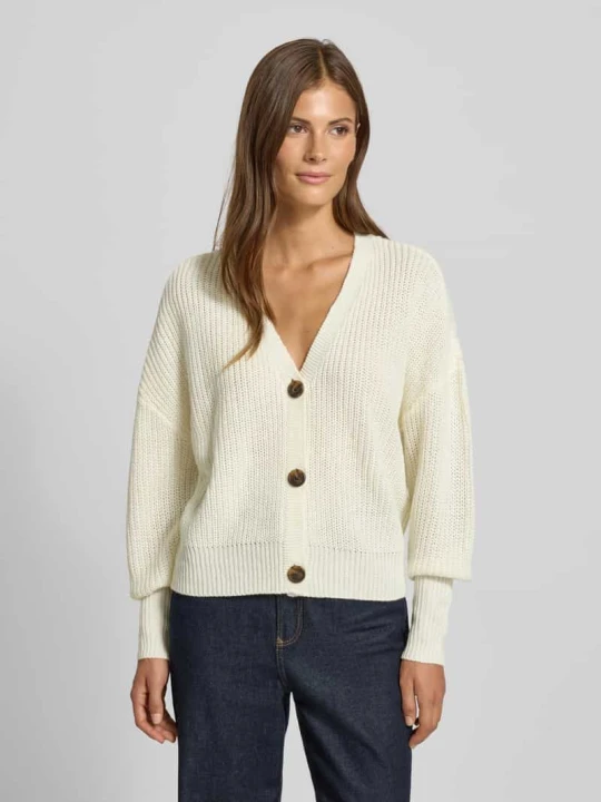 Zdjęcie produktu Kurtka z dzianiny o kroju regular fit z ozdobnymi guzikami model ‘LEA’ Vero Moda Biały