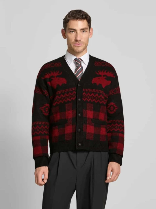 Zdjęcie produktu Kardigan rozpinany krój regular fit z domieszką wełny z alpaki Polo Ralph Lauren Czerwony