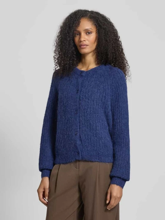 Zdjęcie produktu Kardigan rozpinany o kroju loose fit z mieszanki wełny z alpaki z dodatkiem wełny FYNCH-HATTON Granatowy