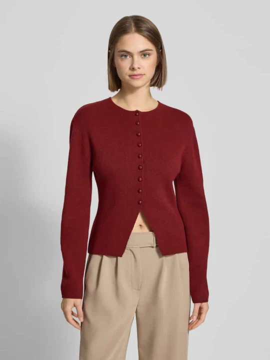 Zdjęcie produktu Luźny kardigan z domieszką wełny Gina Tricot Bordowy