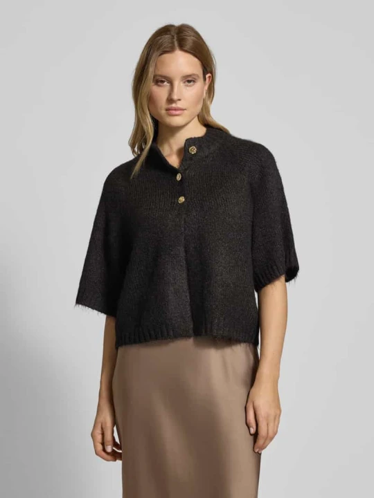 Zdjęcie produktu Kardigan rozpinany w kroju loose fit z dodatkiem wełny Model 'Benutta' NEO NOIR Ciemnobrązowy