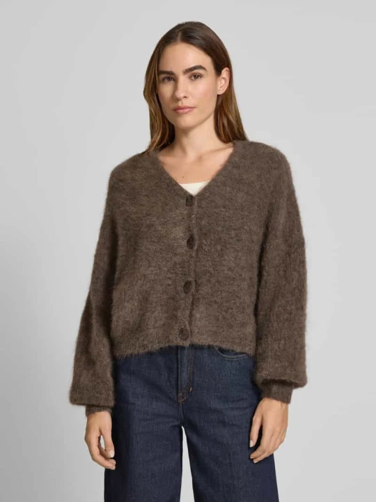 Zdjęcie produktu Kardigan rozpinany o kroju loose fit z mieszanki wełny i moheru model „debbie” Gestuz Średniobrązowy