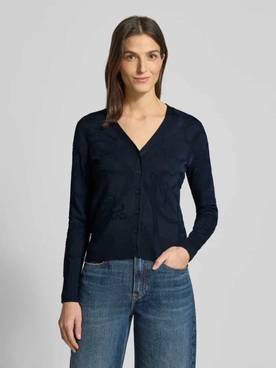 Zdjęcie produktu Kardigan rozpinany z listwą guzikową model „DENZEL” Lauren Ralph Lauren Granatowy