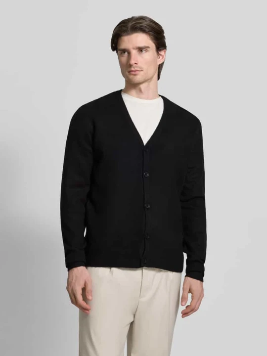 Zdjęcie produktu Kardigan rozpinany z listwą guzikową model „HEINE” Casual Friday Czarny