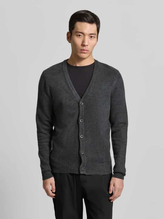Zdjęcie produktu Kardigan rozpinany z listwą guzikową model „HEINE” Casual Friday Ciemnoszary