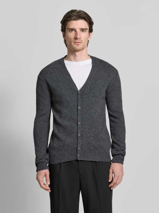 Zdjęcie produktu Kardigan rozpinany z listwą guzikową Model „KARL” Casual Friday Średnioszary