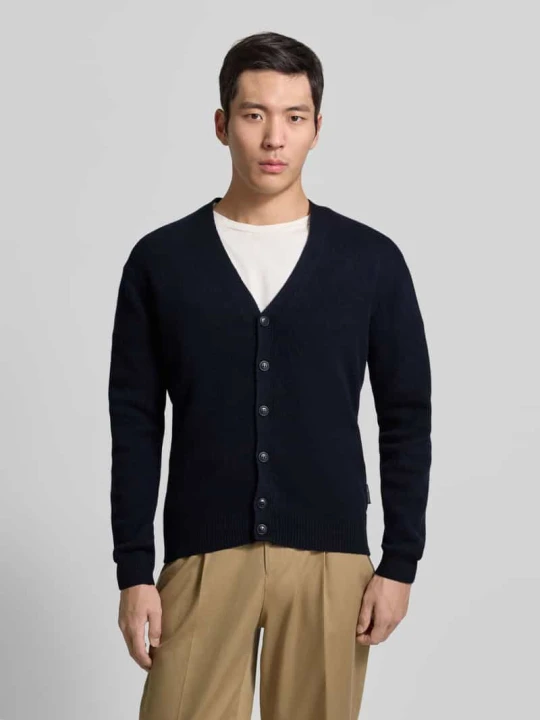 Zdjęcie produktu Kardigan rozpinany z listwą guzikową Model „KARL” Casual Friday Granatowy