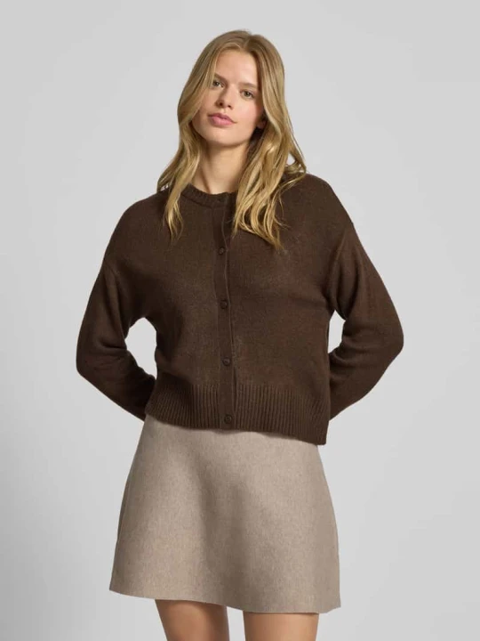 Zdjęcie produktu Kardigan rozpinany z dodatkiem wełny model „NATALIE” JJXX Ciemnobrązowy