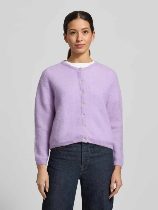 Zdjęcie produktu Kardigan rozpinany z listwą guzikową model „VITOW” American Vintage Jasnofioletowy melanż