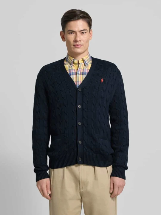 Zdjęcie produktu kardigan rozpinany z listwą guzikową Polo Ralph Lauren Granatowy