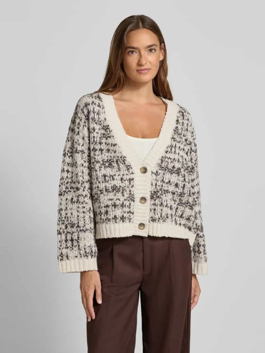 Zdjęcie produktu Kurtka z dzianiny z mieszanki bawełny i wełny o kroju oversized z mieszanki wełny model ‘LINDSAY’ Selected Złamany biały
