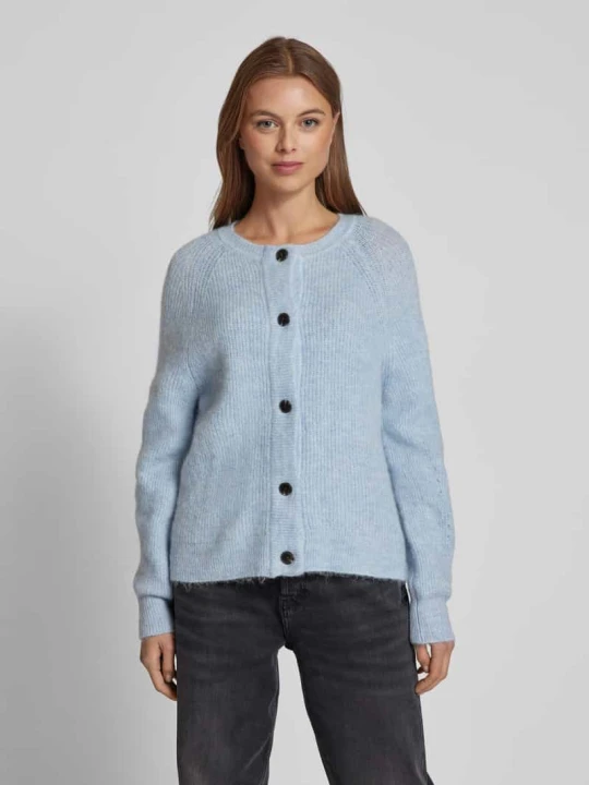 Zdjęcie produktu Kardigan o kroju regular fit z mieszanki wełny z dodatkiem wełny z alpaki model ‘LULU’ Selected Jasnoniebieski