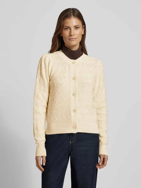 Zdjęcie produktu kardigan rozpinany z okrągłym dekoltem Scotch & Soda Beżowy