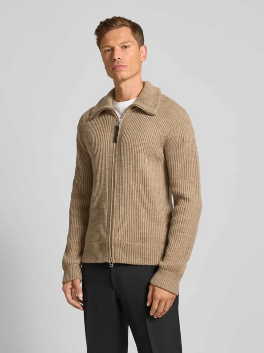 Zdjęcie produktu Kurtka z dzianiny z wełny ze stójką model ‘Niall’ Tiger Of Sweden Piaskowy