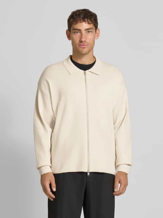 Zdjęcie produktu Kurtka z dzianiny z zamkiem błyskawicznym dwustronnym model ‘BRADFORT’ Jack&Jones Złamany biały melanż