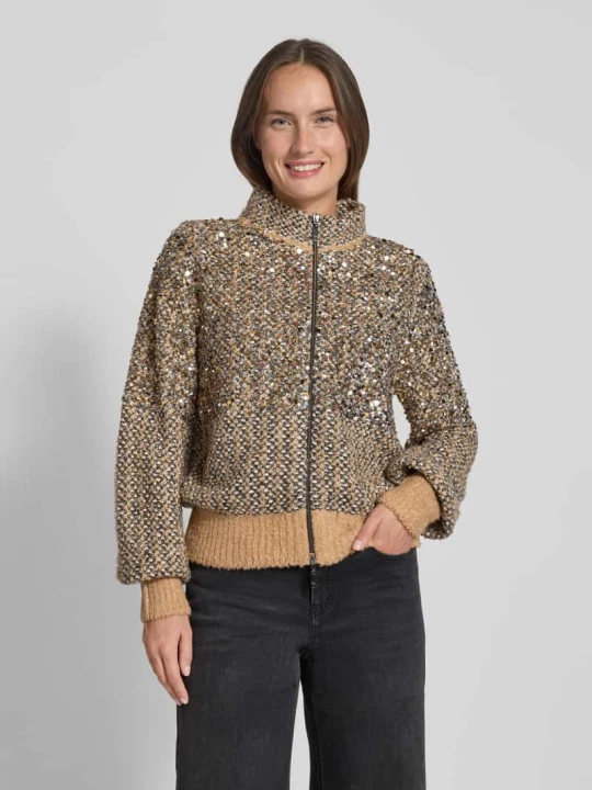 Zdjęcie produktu Kardigan rozpinany o kroju loose fit z dodatkiem wełny Monari Jasnobrązowy