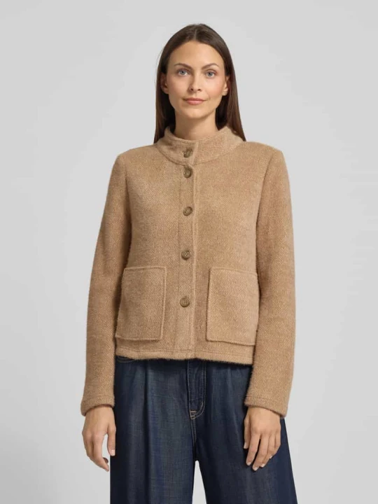 Zdjęcie produktu Kurtka z dzianiny ze stójką z nakładanymi kieszeniami Betty Barclay Camel