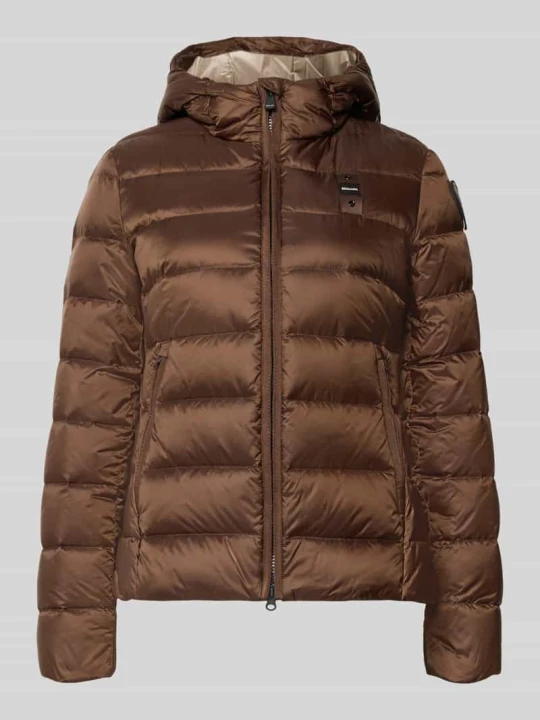 Zdjęcie produktu Kurtka puchowa z efektem pikowania z detal z logo model 'Charme' Blauer Usa Ciemnobrązowy